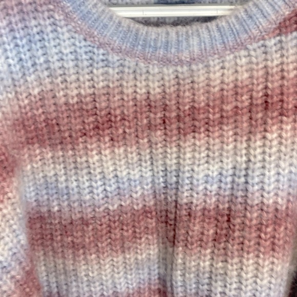 Arula Pink and Blue Crew Neck Sweater with Striped Pattern - Picture 4 of 8